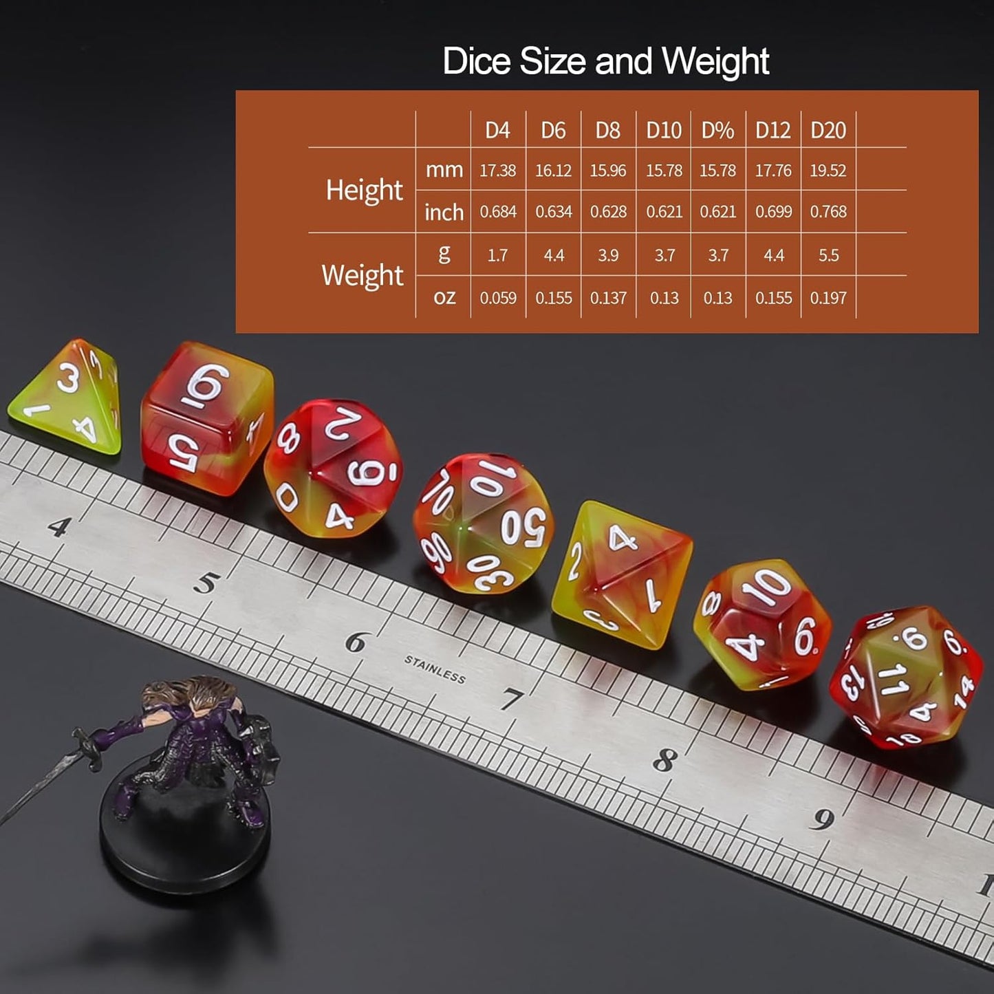 DND Dice Set 15 X 7 Polyhedral Dice (105Pcs) with 1 Large Flannel Bag, D&D Dice (D4 D6 D8 D10 D% D12 D20) for Dungeons and Dragons RPG MTG Table Games