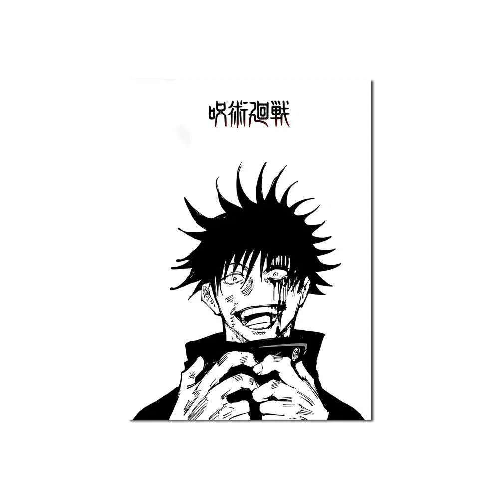 Japanese Abstract Jujutsu Kaisen Posters Anime Wall Art Kinji Hakari Pictures Satoru Gojo Manga Canvas Painting