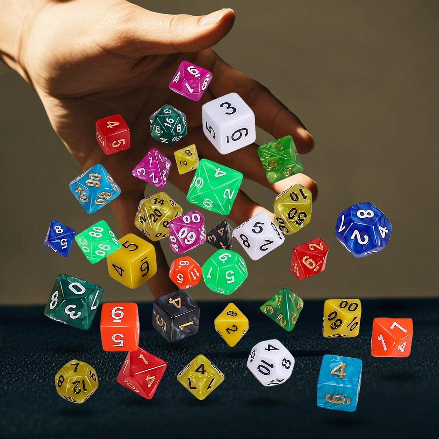 DND Dice Set 15 X 7 Polyhedral Dice (105Pcs) with 1 Large Flannel Bag, D&D Dice (D4 D6 D8 D10 D% D12 D20) for Dungeons and Dragons RPG MTG Table Games
