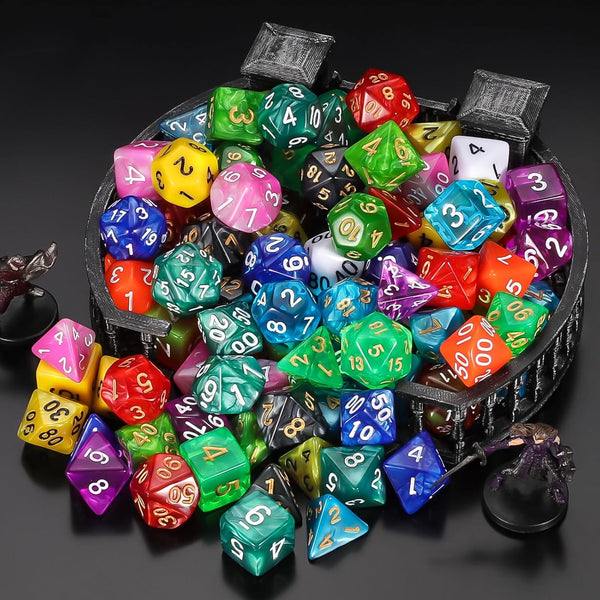DND Dice Set 15 X 7 Polyhedral Dice (105Pcs) with 1 Large Flannel Bag, D&D Dice (D4 D6 D8 D10 D% D12 D20) for Dungeons and Dragons RPG MTG Table Games