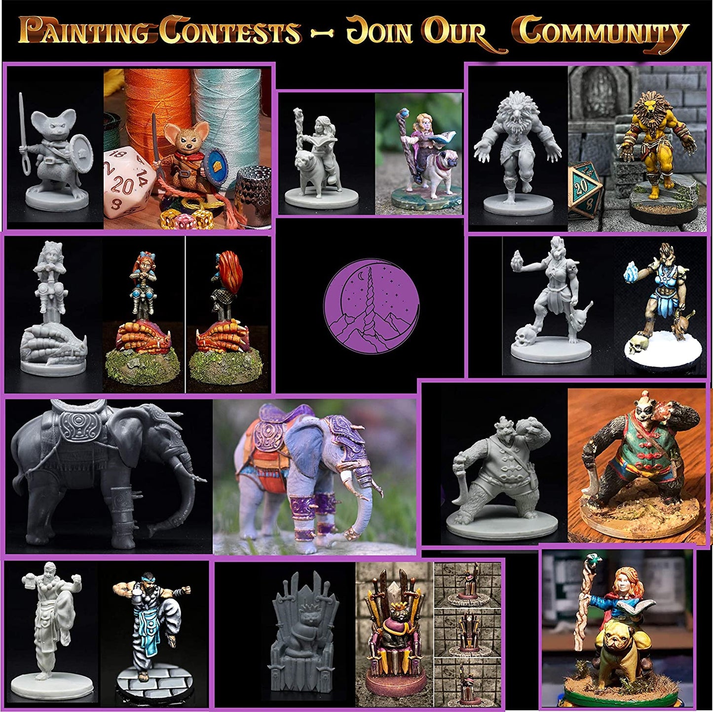 26 Animal Minis for DND Miniatures 28Mm Unpainted Dungeons and Dragons Miniatures I for D&D Miniatures & DND Minis Fantasy RPG | for DND Figures & Tabletop Miniatures | Campaign Setting