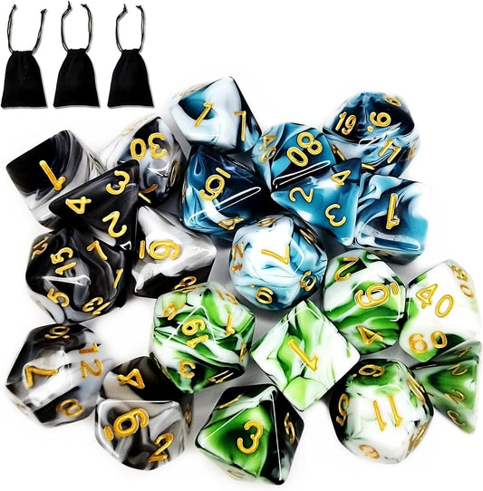 DND Dice Set 3 Sets Polyhedral Dice for Dungeons and Dragons DND Dice TRPG Table Board Roll Playing Games