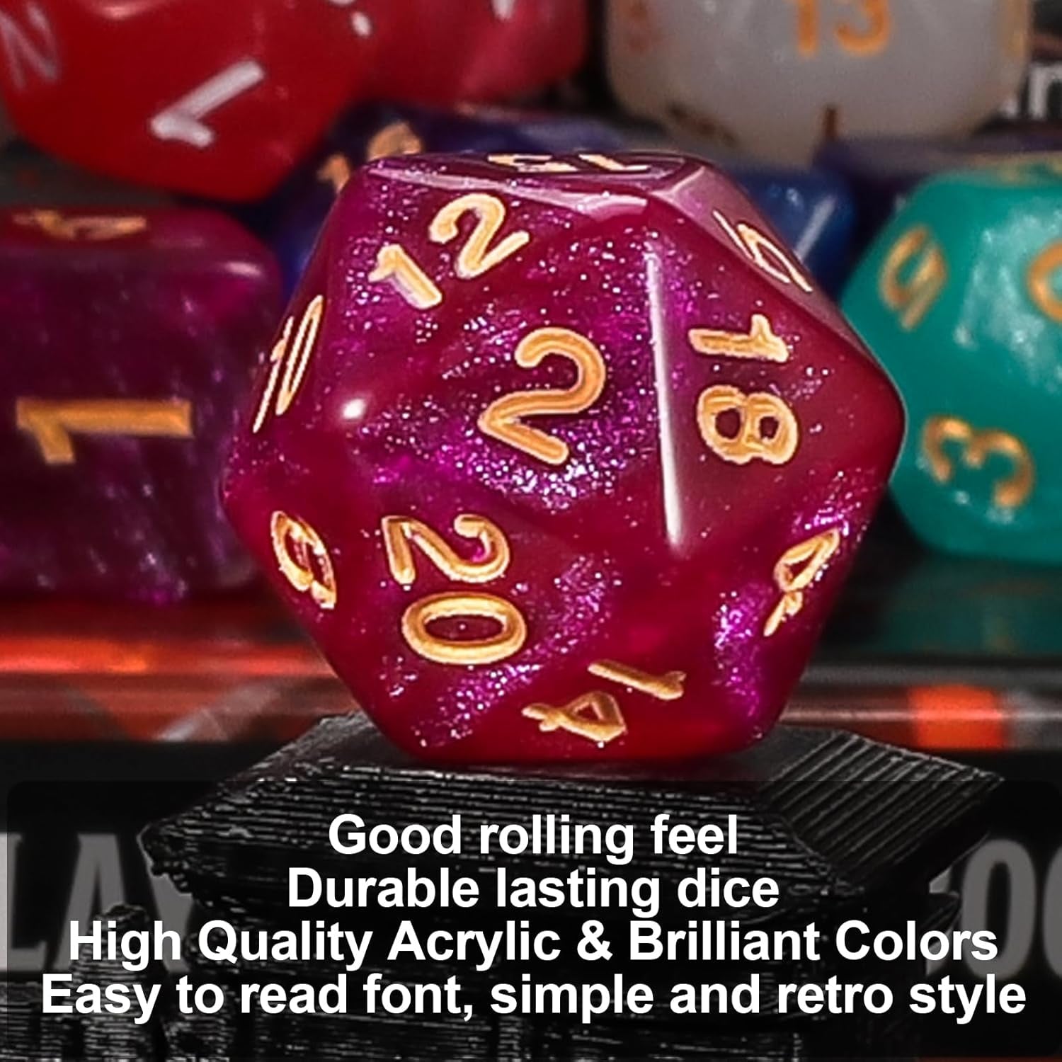 DND Dice Set 10X7 (70 Pieces) Polyhedral Dice for Dungeons and Dragons D&D RPG MTG Role Playing Games with 1 Drawstring Bag