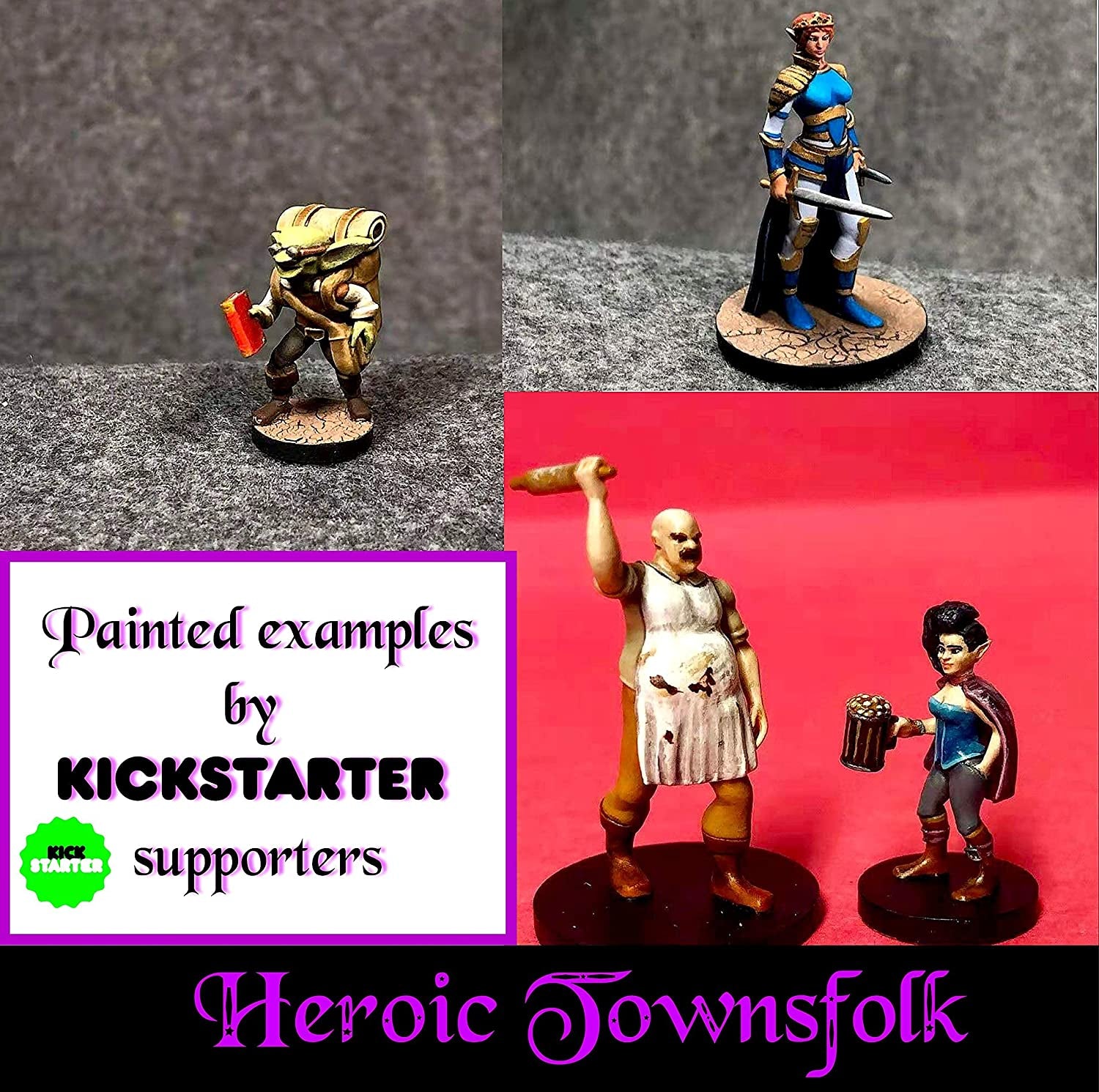 Wildspire 29 Whimsical Townsfolk Fantasy Set for DND Miniatures Dungeons and Dragons Starter Set D&D Minis Tabletop Unpainted NPC Bulk Set of Paintable Figures for D D Accessories and Pathfinder