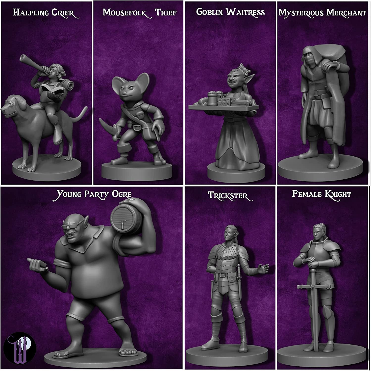 Wildspire 29 Whimsical Townsfolk Fantasy Set for DND Miniatures Dungeons and Dragons Starter Set D&D Minis Tabletop Unpainted NPC Bulk Set of Paintable Figures for D D Accessories and Pathfinder
