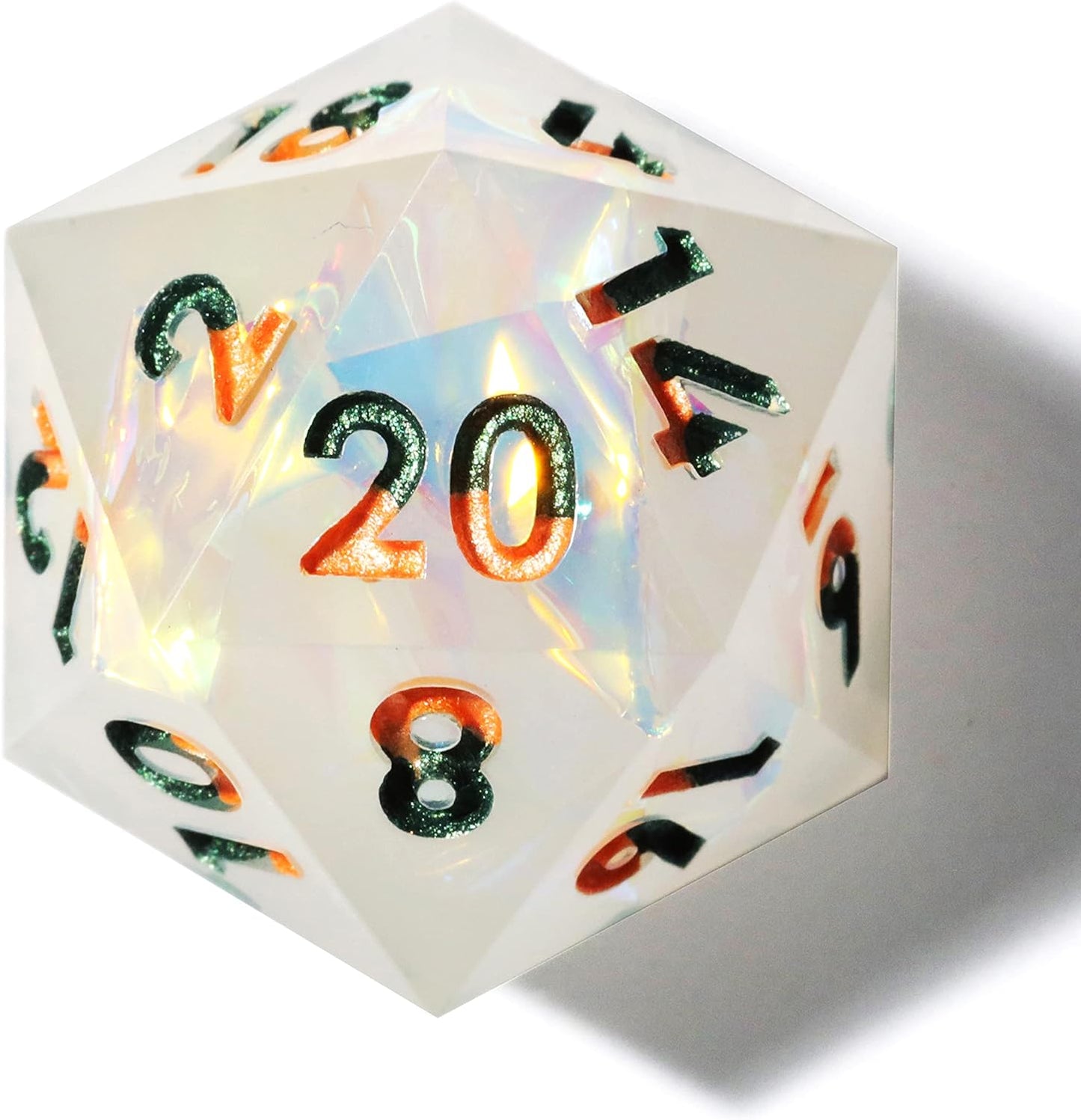 Resin MTG 7Pcs Dungeons and Dragons D&D TTRPG Polyhedral Plating Collection Sharp Edged Dice Set
