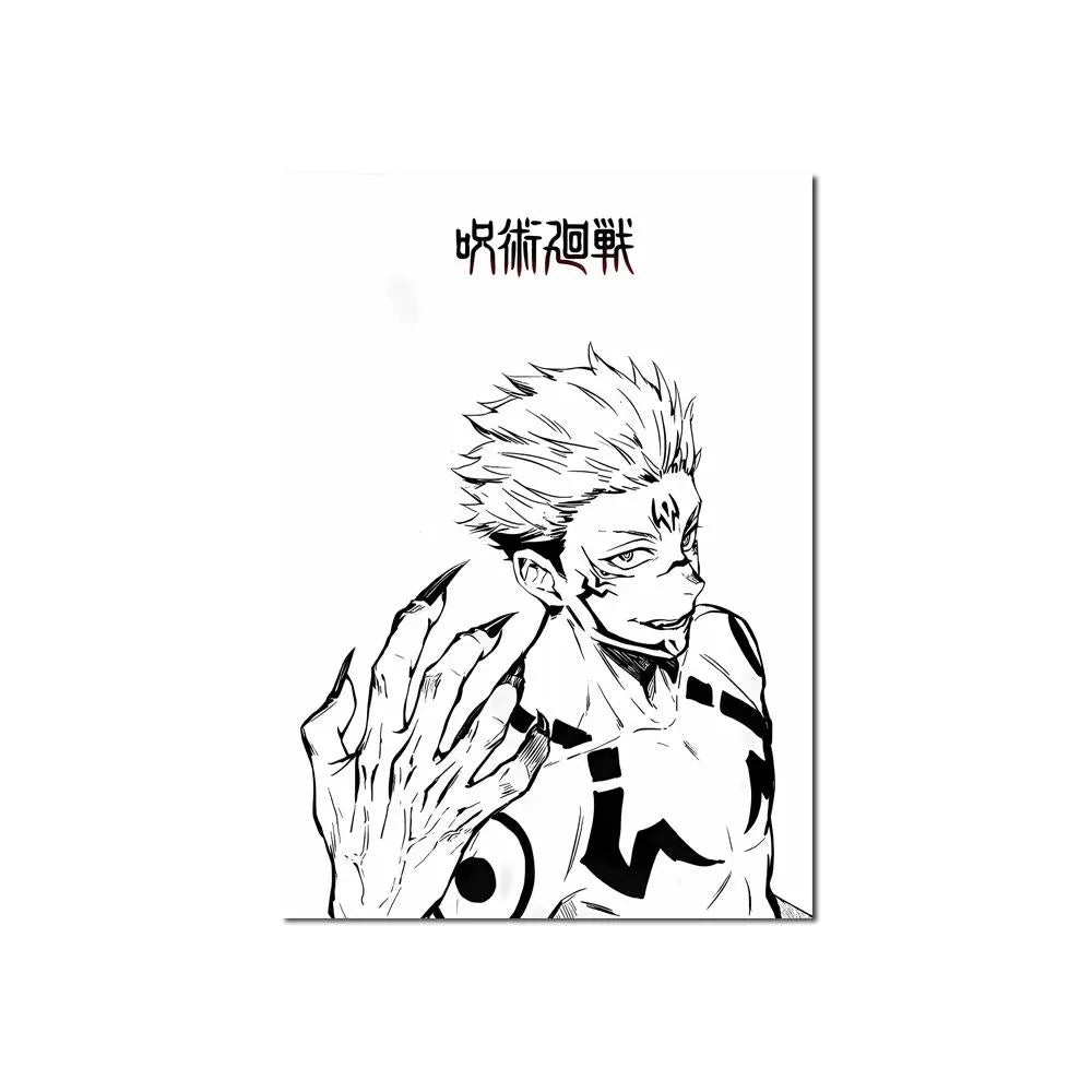 Japanese Abstract Jujutsu Kaisen Posters Anime Wall Art Kinji Hakari Pictures Satoru Gojo Manga Canvas Painting